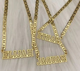 Flat Chain Nameplate Necklace